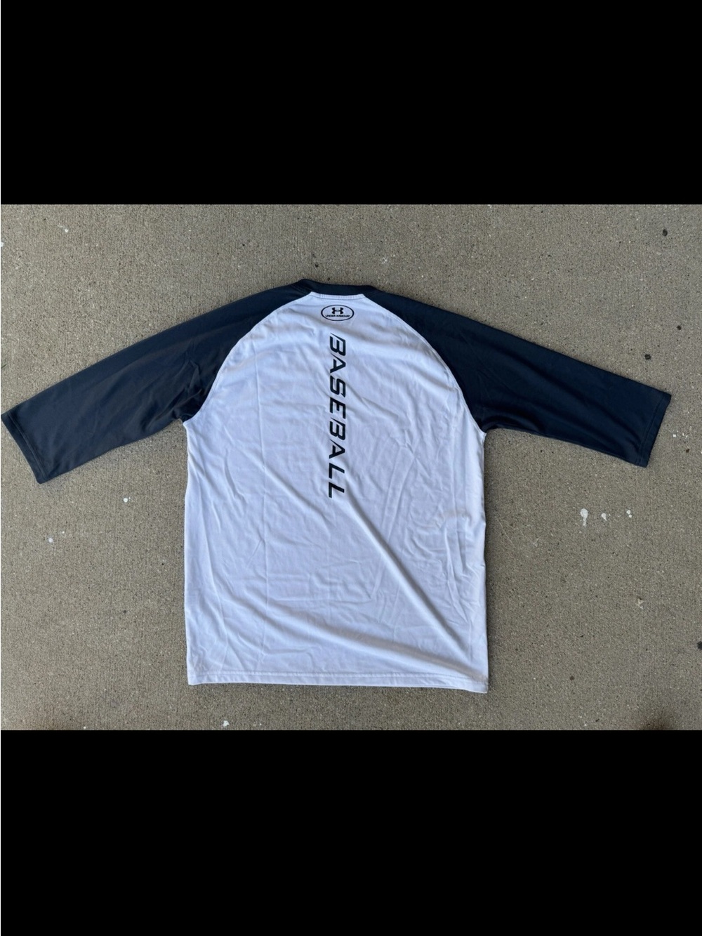 Under Armour White and Blue Raglan Baseball Tee Quarter sleeves - Athletic wear